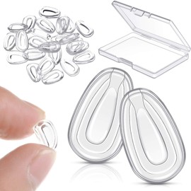 30 pares de almohadillas de silicona de repuesto compatibles con el marco de gafas de sol, cojín de nariz suave antideslizante de 0.45 x 0.27 x 0.07 pulgadas (transparente)