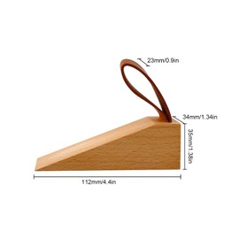 Door Wedge LERANXIN 2 Pack Door Stop, Non-Slip Beech Wooden Wedges, Smooth Grain Door Wedge, with Leather Clip, Wooden Door Wedge use for Door Gaps from 5 to 30 mm