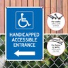 Handicapped Accessible Entrance with Left Arrow Sign, 10x14 Inches, Rust