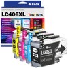 LC406XL Compatible Ink Cartridges 4 Colors High Capacity Black 6000