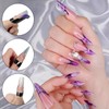 yueton 200PCS Square Nail Forms Creative Mermaid Pattern Nail Forms