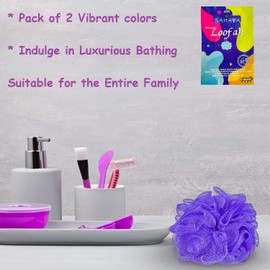 SAHAYA Pack of 2 Premium Soft Bathing Loofah for Men, Women & Kids