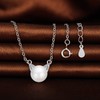 MicLee Women's Necklace 925 Sterling Silver Cute Cat Pearls Pendant