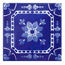 Design Tile 5.9 inches (150 mm) Square Retro No. 004