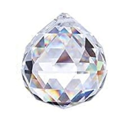 Fengshui Clear Crystal Hanging Ball with Red Thread for Good Luck & Prosperity Suncatcher Home Decor/Gifting -1pc