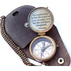 Engraved Compass, Pocket Compass, Brass Compass with Leather Bag, Scout