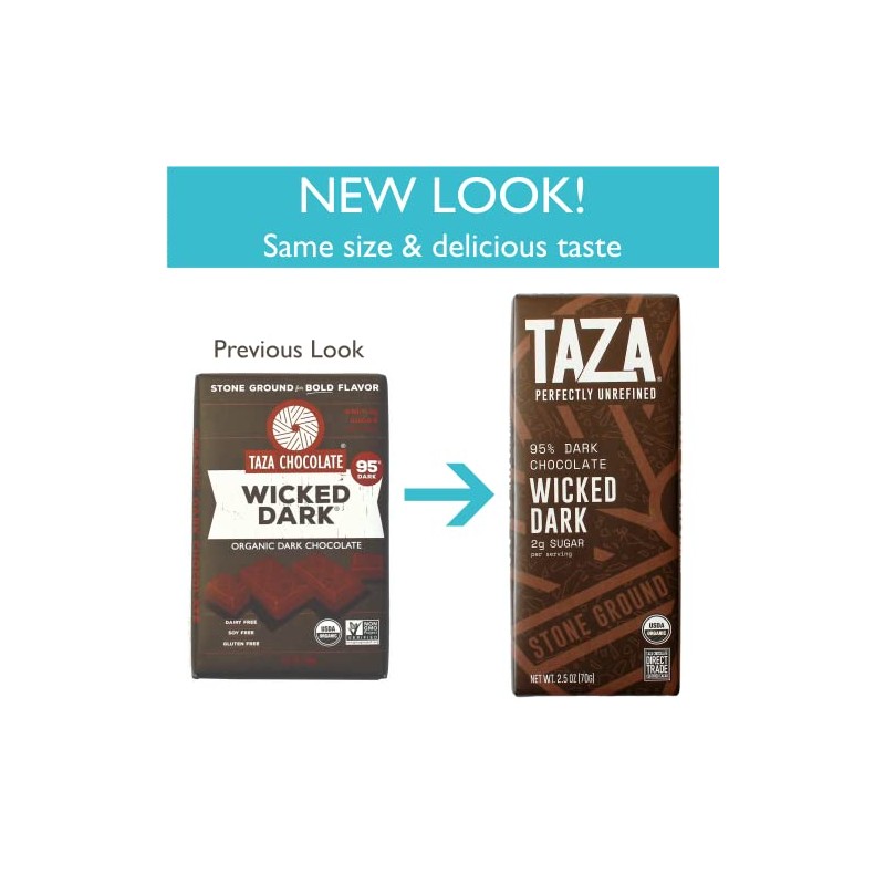 Taza Chocolate Organic Amaze Bar 70% Stone Ground, Coconut, 2.5