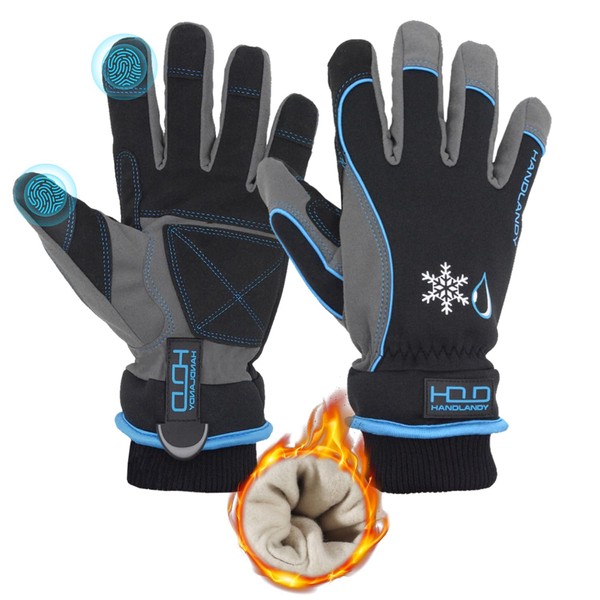 Waterproof Insulated Work Gloves， Thermal Winter Gloves for Men Women