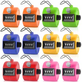 SUNYIWJIE 12 Pcs Clicker Counter Handheld Count Clicker Manual Mechanical Hand Tally Counter 4-Digit Number Pitch Counter for Coaching, Golf, Office and Stadiums Supplies (Colors)
