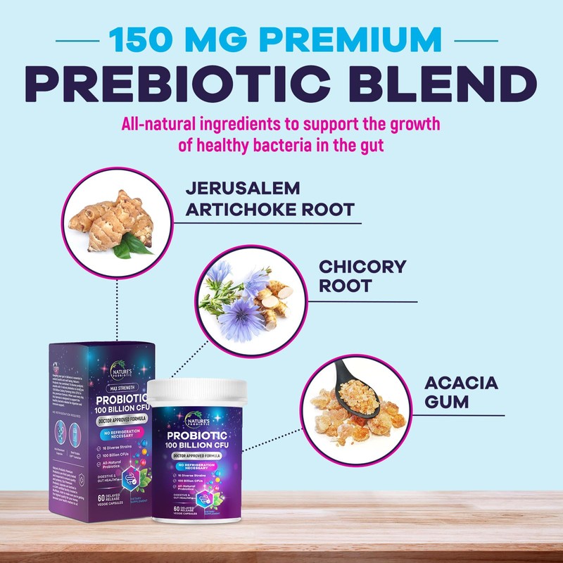 Nature's Probiotic 100 Billion CFU - 16 Strains + Prebiotics