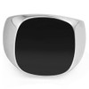 Stainless Steel Black Enamel Signet Ring (15)