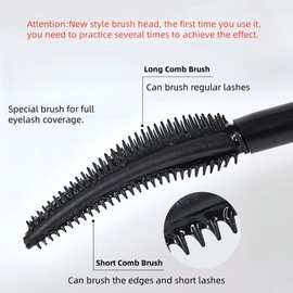 Mascara in Black, Waterproof Mascara with Special Brush, Smudge-Proof, Definition, No Clumping and Long-Lasting, Volume and Lengthening