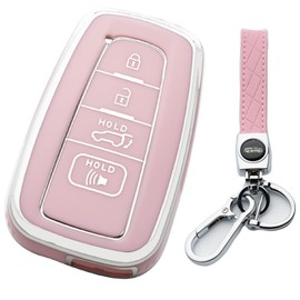 Tautrophen Key Fob Cover with Keychain Fit for Toyota 2020-2022 Highlander Corolla Prius 2018-2024 RAV4 Camry Avalon C-HR GT86 Smart Key
