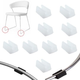 Zaky 15 pcs Furniture Foot Rectangle Shaped Non-Slip Chair Leg Tip Protectors White Plastic Chair Foot Floor Glides Tubing Caps Cover Protector 14mm