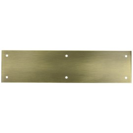Baldwin 2121 3 Inch x 12 Inch Solid Brass Square Edge Push Plate, Satin Brass and Black