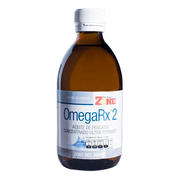 Omega 3 RX2 La Zona Dr. Sears. LIQUIDO. 3,375 mg de EPA y DHA por 5 ml. Limpio de contaminantes, menos de 2 ppb de PCB´s y fresco.