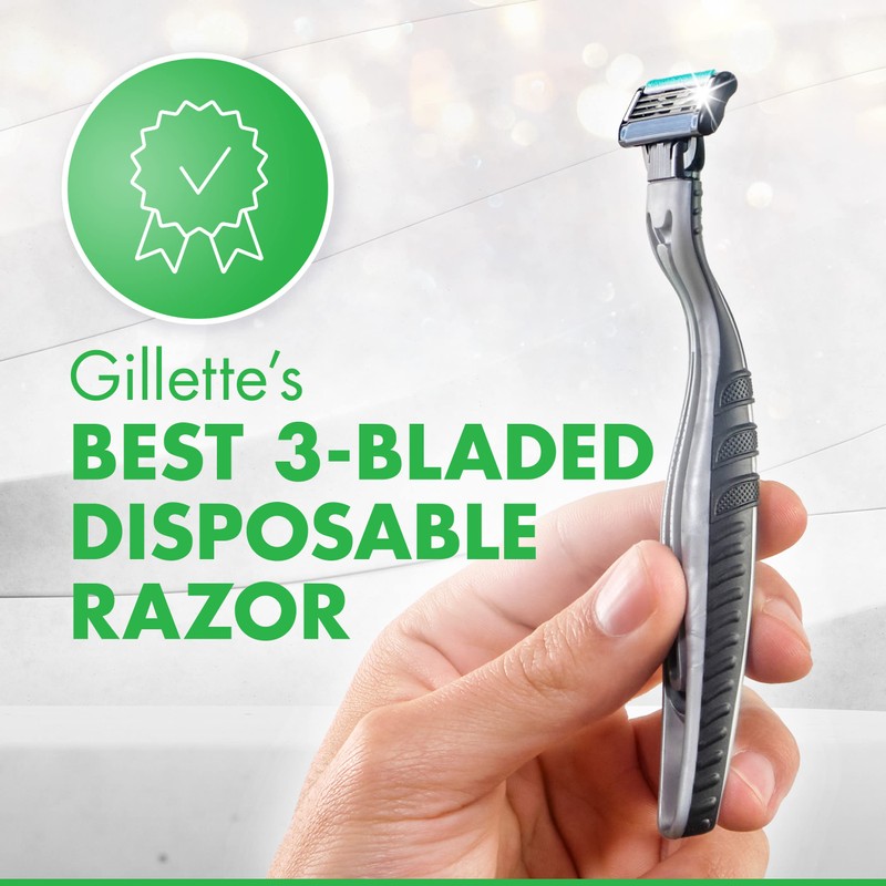 Gillette Mach3 Sensitive Razors for Men, Men’s Disposable Razors, Pivoting