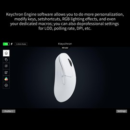 Keychron M3 Mini Wireless Optical Mouse, Bluetooth 5.1/2.4 GHz/Wired Gaming Mouse, Programmable PixArt 3395 Sensor with up to 26,000 DPI/ 650 IPS, Lightweight Ergonomic for Windows Mac Linux - White
