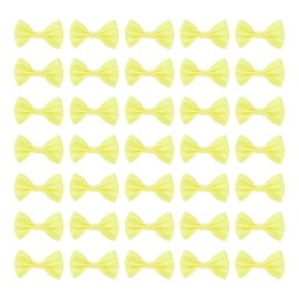 uxcell 200pcs Mini Tie Bows 1.5 Inch Small Tiny Bowknot, Light Yellow Ribbon Bows for DIY Crafts, Sewing Appliques, Gifts Ornament, Scrapbooking, Belts, Hair Clips Decoration