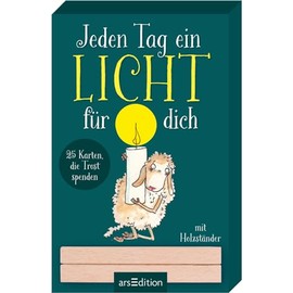 Jeden Tag ein Licht für dich: 25 Karten, die Trost spenden. Mit Holzständer | 25 berührende Postkarten zum Aufstellen oder Verschicken