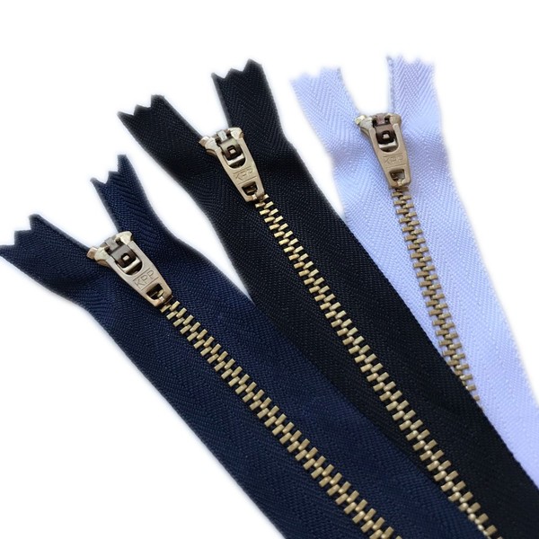 Over Kleshas Jeans Metal Zipper (6 Zippers/Pack= Navy 2, Black