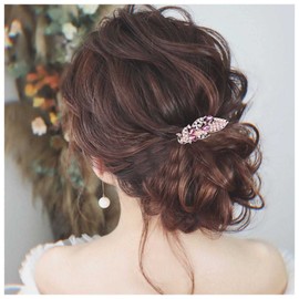 Inilbran Vintage Rhinestone Hair Clip Gold Crystal Hair Clips Vintage Crystal Hair Clips Head Clips Sparkly CZ Peacock Hair Clip Decorative Headpiece Crystal Wedding Headwear for Women