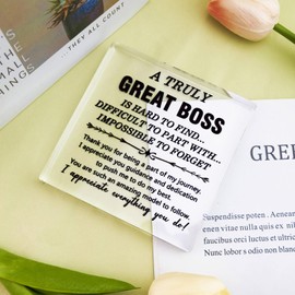 Sugchairo Bosses Best Bosses Gifts for Women Men Acrylic Desk Sign Boss Appreciation Gift for Women Boss Birthday Gift for Woman BossLady Presents National BossDay Thanksgiving Day