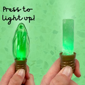 Needzo Christmas Light Up Lolly Lollipops, Festive Candy Lightbulb Gifts, Stocking Stuffers for Kids, Pack of 4