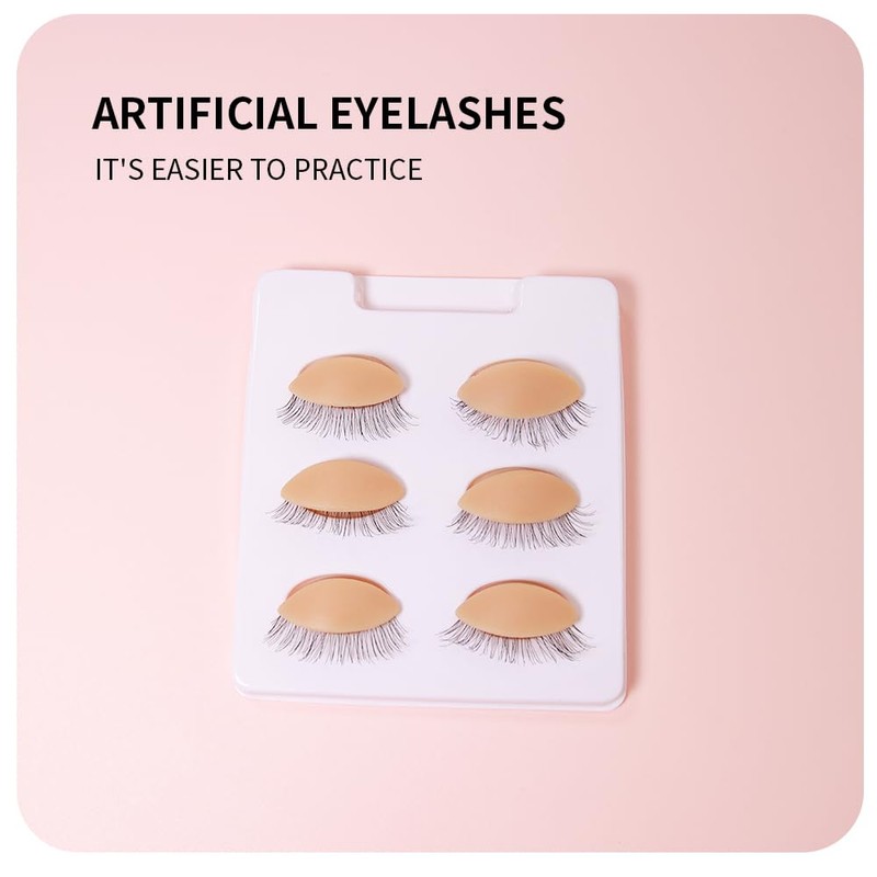 ANNAFRIS 6 Pairs Removable Eyelids with Lashes, Replaced Eyelid Mannequin