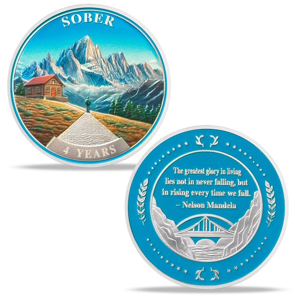 4 Year Sobriety Coin Gifts | Mountain Cabin AA Chip