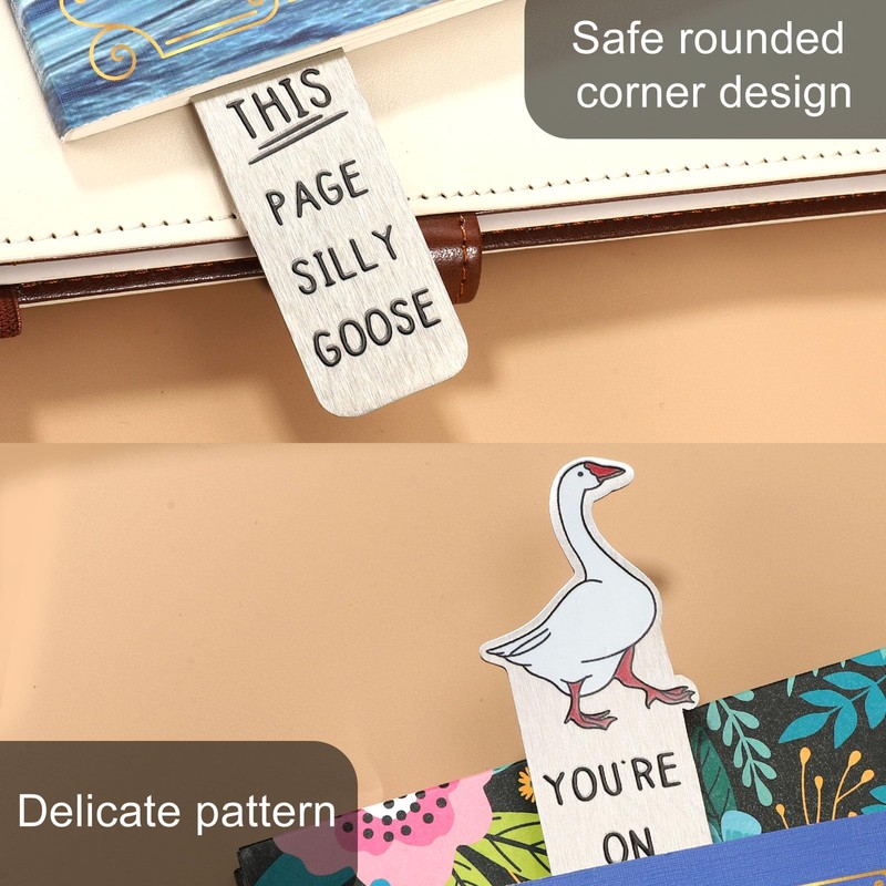 Silly Goose Bookmark, 5.12x1.57 Inch Funny Cute Silly Goose Book