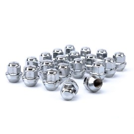 dynofit 20pcs 12x1.5 OEM/Stock Lug Nuts for 2009-18 Focus/2012-18 Fusion/2013-2020 Escape/2018+ EcoSport/2011-19 Fiesta, M12-1.5 Factory Chrome Wheel Lugnuts for Lincoln 2015-19 MKC/2012-16 MKZ