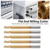 5Pcs 3‑Flute Flat End Milling Cutter Ti Plating Router Bits
