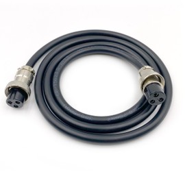 BOUUNCIY 3.28 ft GX16 3 Pin Double Female Head Aviation Cordset, GX16 3Pins Female to Female Connector Electrical Cable Panel Mount Circular Metal Aviation Adapter Cordset for Ships 18AWG (1meter)