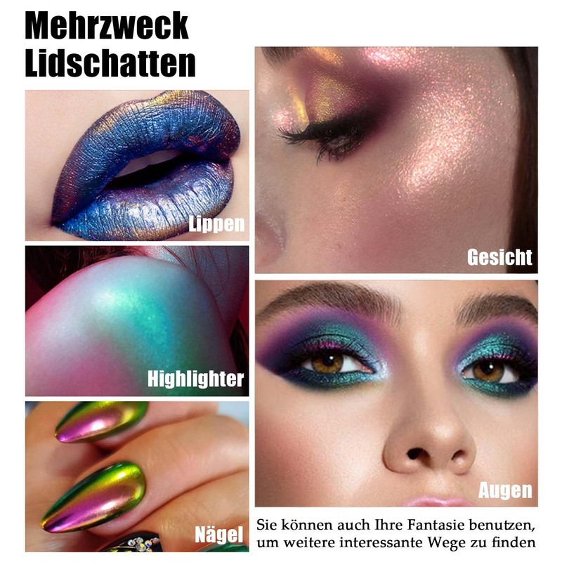 Liquid Chameleon Eyeshadow, Metallic Shimmer Changing Liquid Eyeshadow, Long-Lasting &