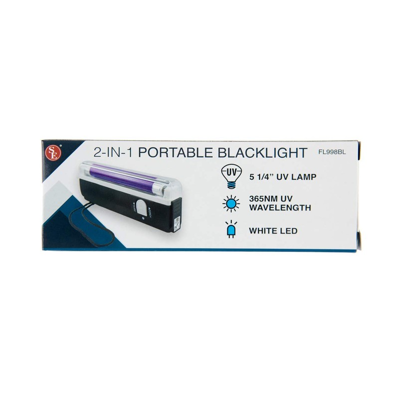 SE 2-in-1 Portable UV Light/Blacklight with Lanyard - FL998BL