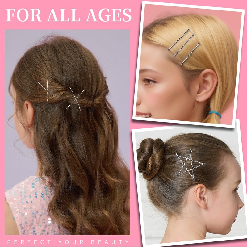 500Pcs Bobby Pins, Silver Bobby Pins for Gray Hair 2inch