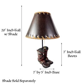 Urbalabs Western Cowboy Boot Lamps Horse Floral Turquoise Brown Silver Saddle Spurs Rustic Home Texas Decor Table Lamp Farmhouse Nightstands Living Room End Tables Lamp Only (Brown Silver)