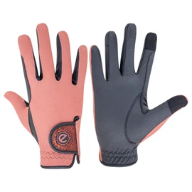 eGlove - eQUEST GripPro X-LITE Horse Riding Gloves - Lightweight, Breathable, Grippy Non-Slip Material - Comfort Mesh Back - Touchscreen Gloves (CORAL - GLITTER CUFF, XXS)