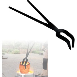 Simond Store 24" Blacksmith Tong Foundry Hinged Metal Tongs for Clay Graphite and Graphite Crucibles, Heavy Duty Steel Tong for Metal Melting Refining Casting Gold, Silver