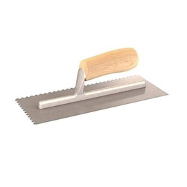 Bon Tool 14-221 Notched Trowel - Wood Handle, 3/8" x 3/8" Square Notch