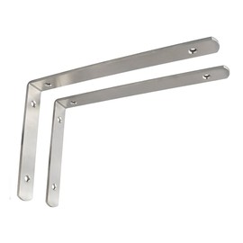 Sayayo 4MM Shelf Bracket Corner Brace Joint Angle Bracket Shelf Support Wall Hanging 245mm*155mm, Stainless Steel Brushed Finished, 2 Pcs, EJ5218-2P