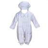 Cinda Baby Boy Satin Christening 3 Piece Set with Hat