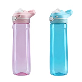 DEARART 2-Pack 26oz Pink Water Bottle and Sky Blue Water Bottle Without Straw, BPA FREE Wide Mouth Leakproof Has Handle, Easy Carried Suit Office School Work Travel Sports etc.