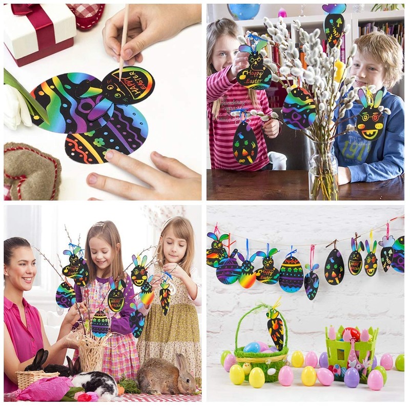 Wishstar Easter Egg Scratch Pictures, Easter Eggs Craft Set, Children's