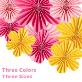 9 Pieces Paper Fans for Hanging, Suitable for Weddings, Birthday Parties, C Valentine's Day