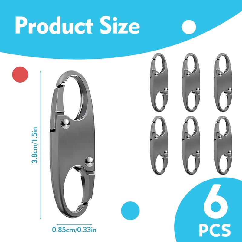 6PCS Anti Theft Luggage Locks S Clips Small Lock, for