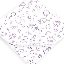 100 Hojas de Papel Grado Alimenticio Medida 30X30 cm Diseño Generico DÍA DEL NIÑO MORADO
