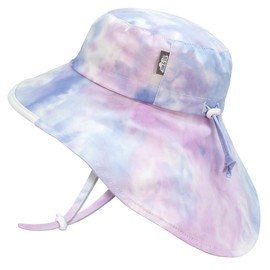 Jan & Jul Girls 'Grow-with-Me' Cotton Adventure Sun Hat with Large Brim, Cotton Candy Tie-Dye