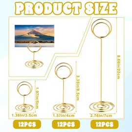 Ptwola 36PCS Table Number Holders 3 Size Place Card Holder Wire Picture Photo Table Sign Stand Name Numbers Menu Memo Note Clips for Centerpieces Wedding Anniversary Reception Birthday Party